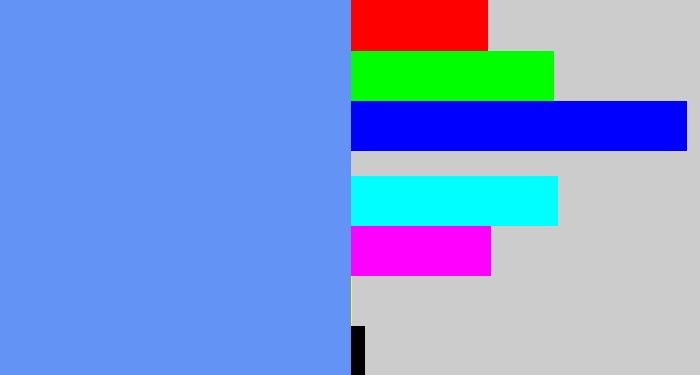 Hex color #6493f6 - soft blue