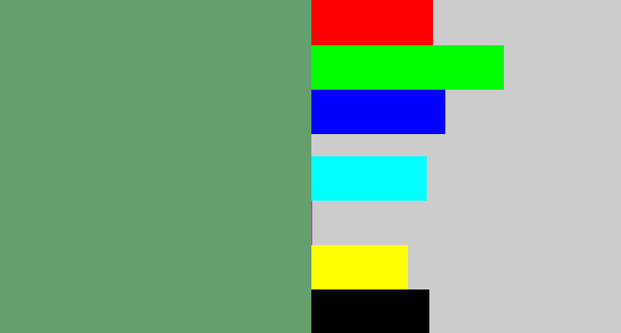 Hex color #649f6e - slate green