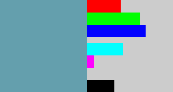 Hex color #649fad - greyblue