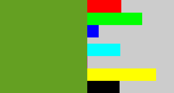 Hex color #64a022 - grass