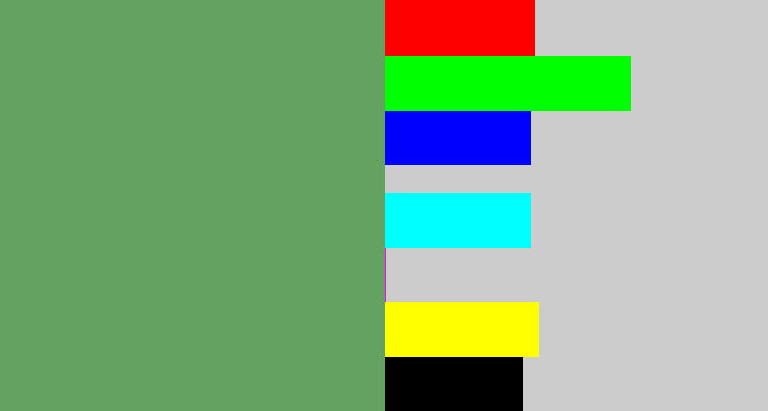 Hex color #64a261 - off green