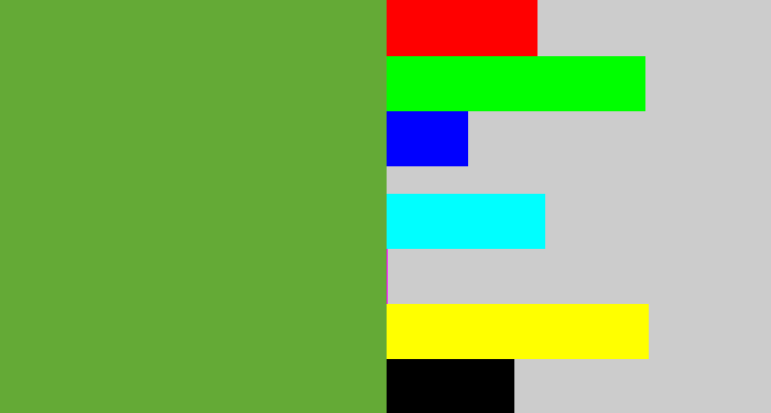 Hex color #64aa36 - grass