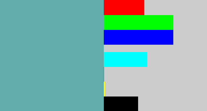 Hex color #64acab - greyblue