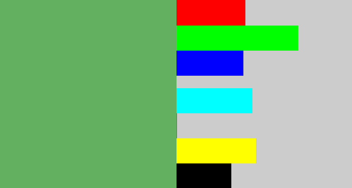 Hex color #64b061 - boring green