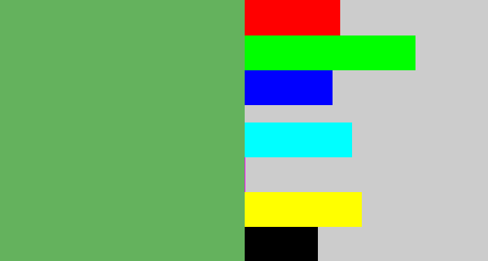 Hex color #64b25d - boring green