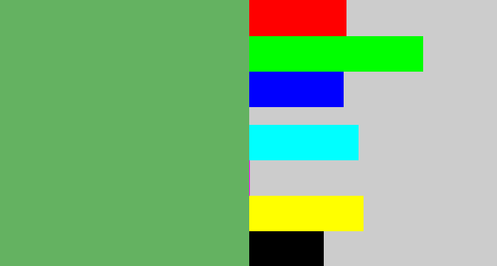 Hex color #64b261 - boring green