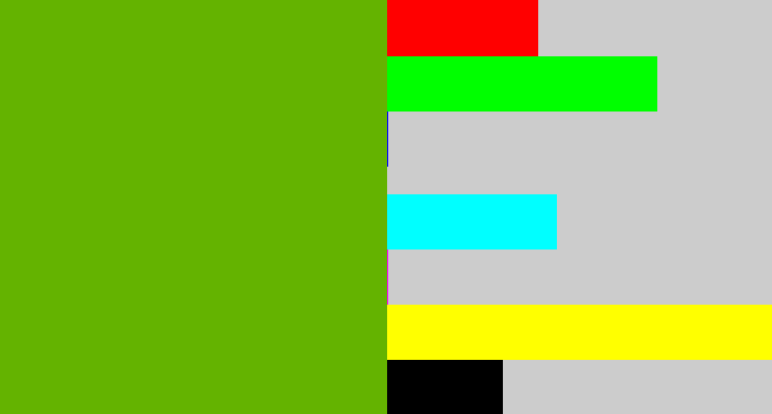 Hex color #64b300 - kermit green