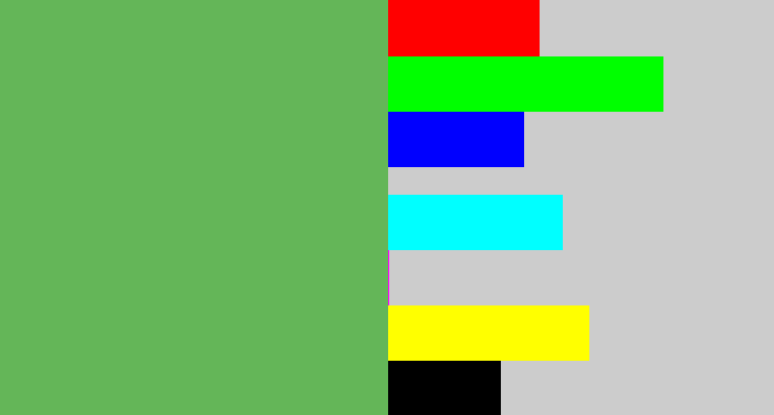 Hex color #64b658 - boring green