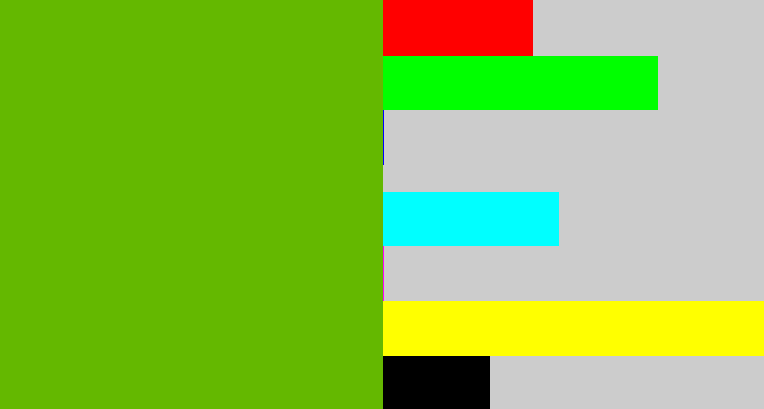 Hex color #64b800 - kermit green
