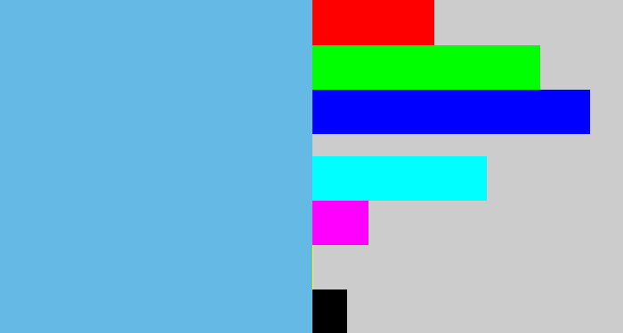 Hex color #64bae4 - sky blue