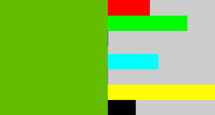 Hex color #64bd00 - kermit green