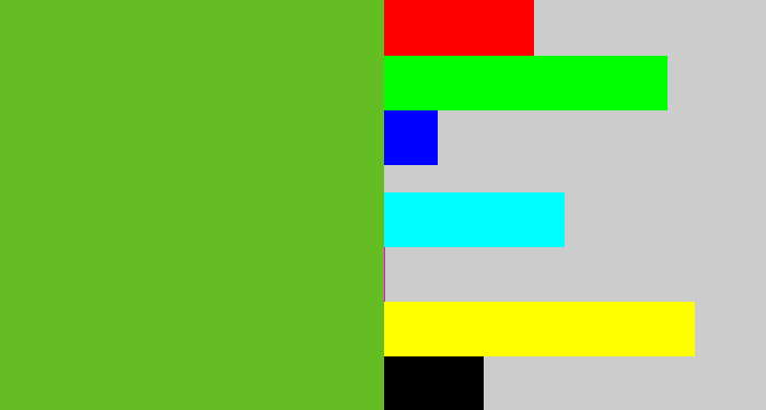 Hex color #64bd23 - grass