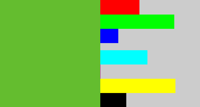 Hex color #64bd2f - grass