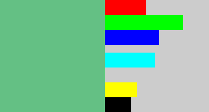 Hex color #64c084 - soft green