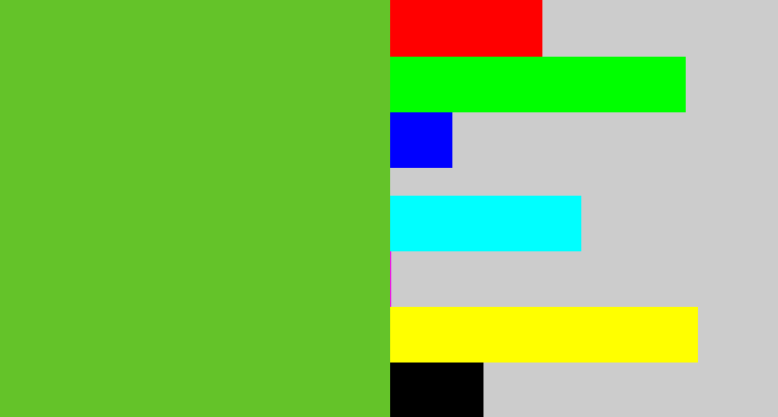 Hex color #64c329 - apple green