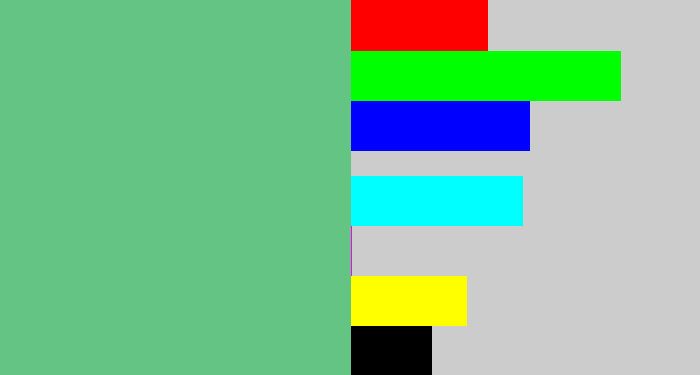 Hex color #64c483 - soft green