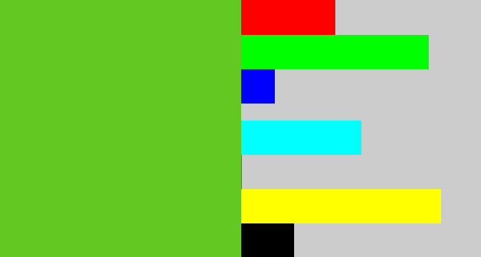 Hex color #64c823 - apple green
