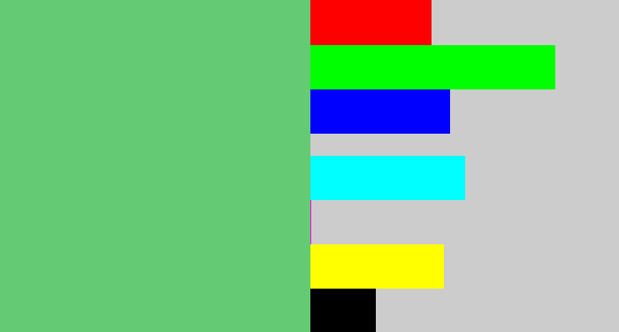 Hex color #64ca74 - soft green
