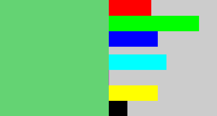 Hex color #64d373 - soft green