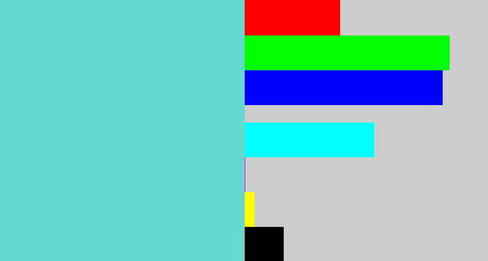 Hex color #64d7ce - seafoam blue