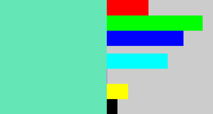 Hex color #64e6b7 - light greenish blue