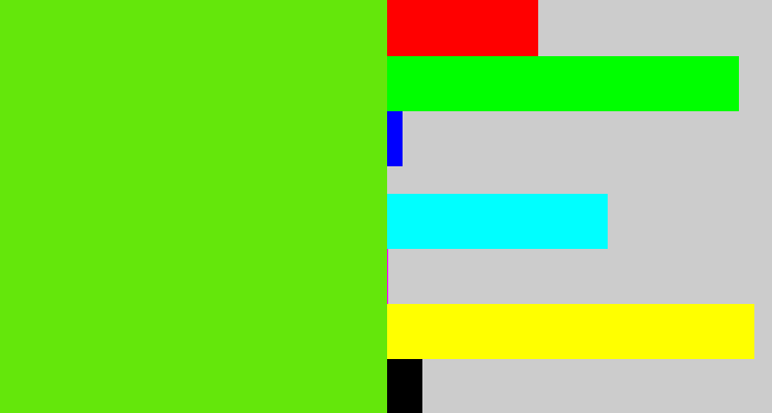 Hex color #64e70b - bright lime green