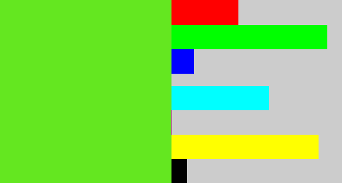 Hex color #64e720 - green apple