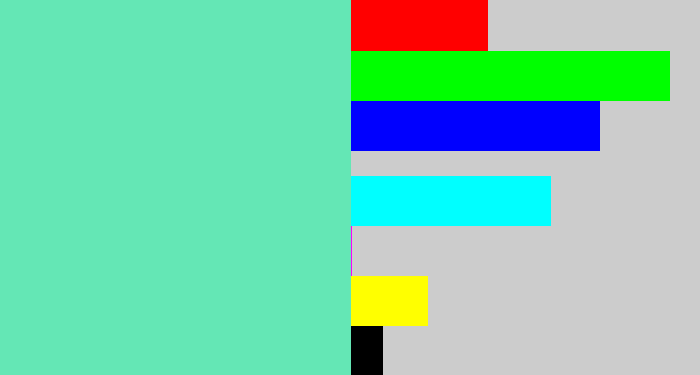 Hex color #64e7b5 - light greenish blue