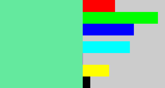 Hex color #64e99e - light green blue