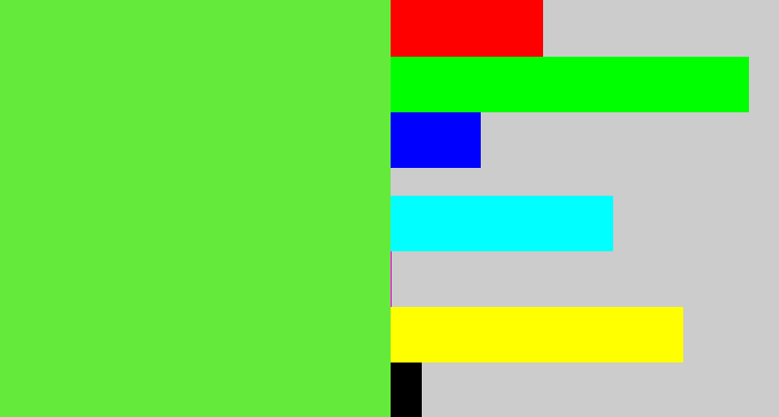 Hex color #64ea3b - toxic green