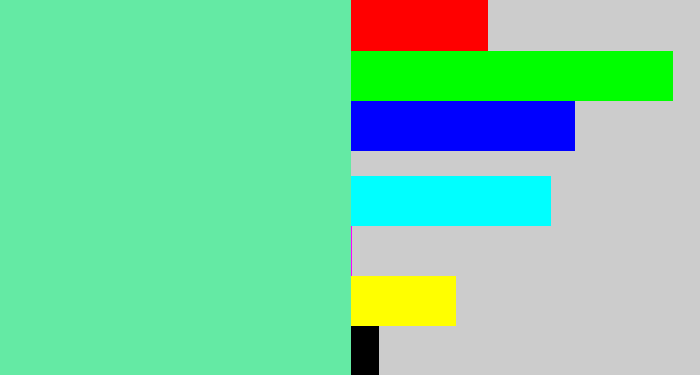 Hex color #64eaa4 - light greenish blue