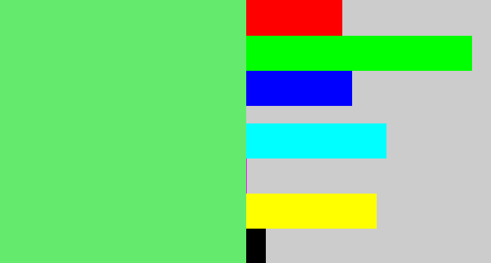 Hex color #64eb6e - lightish green