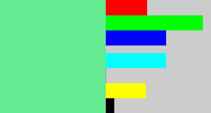 Hex color #64eb91 - light green blue