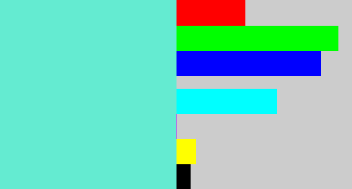 Hex color #64ebd1 - tiffany blue