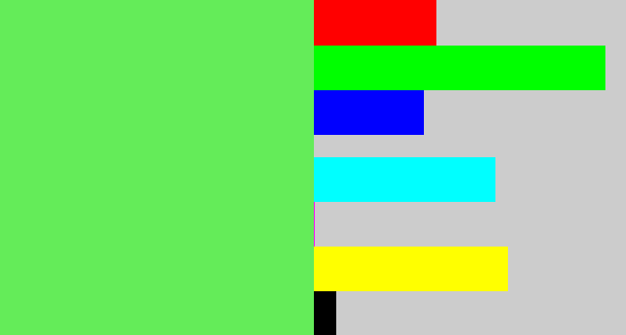 Hex color #64ec59 - lightish green
