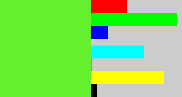 Hex color #64ef2f - toxic green