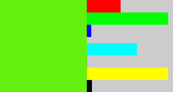 Hex color #64f00e - bright lime green