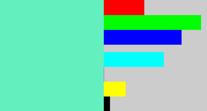 Hex color #64f0be - light greenish blue