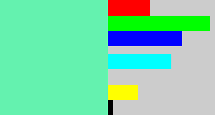 Hex color #64f2af - light greenish blue