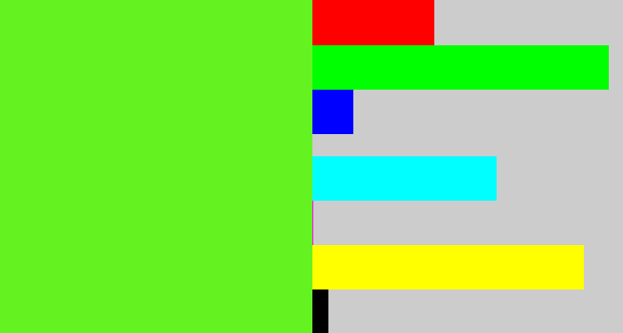 Hex color #64f320 - toxic green