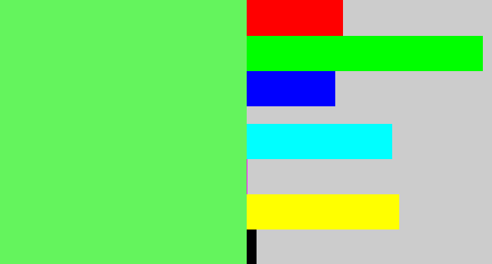 Hex color #64f45d - lightish green