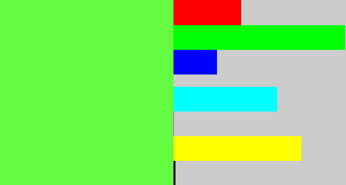 Hex color #64fc41 - light neon green