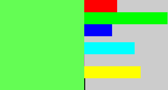 Hex color #64fd54 - light bright green