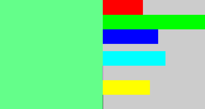 Hex color #64fe8a - lightgreen