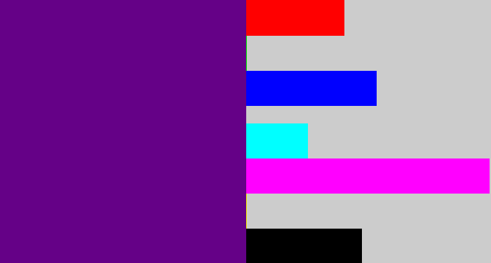 Hex color #650187 - darkish purple