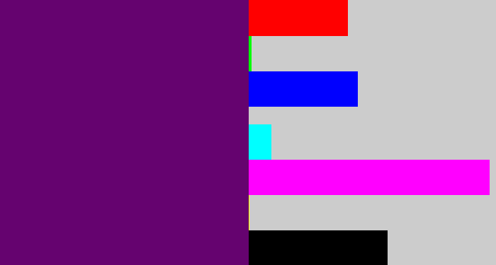 Hex color #65036f - royal purple