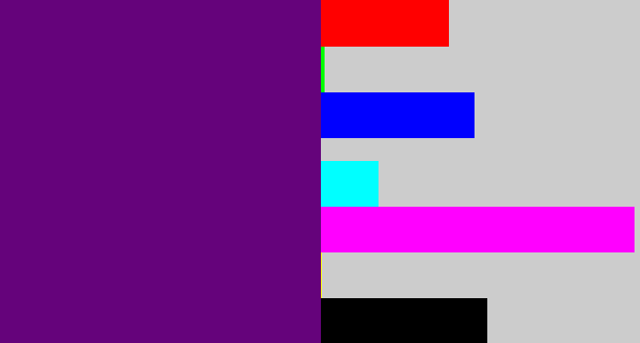 Hex color #65037b - darkish purple