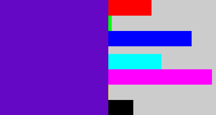 Hex color #6508c5 - violet blue