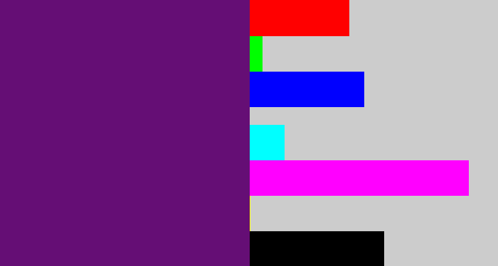Hex color #650e75 - darkish purple