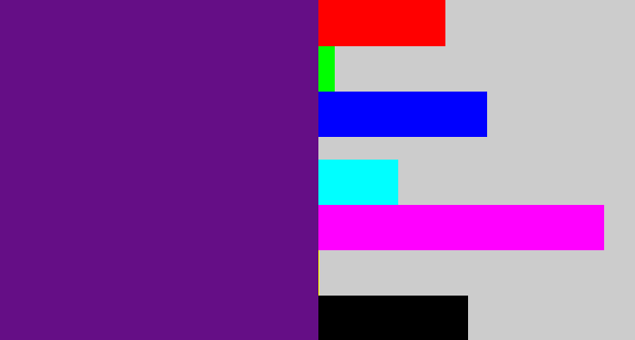 Hex color #650e86 - darkish purple